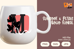 Sunroot &amp; Petals Boho Floral Monogram Product Image 1