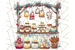 Cozy Christmas Market Stall Clipart PNG, Holiday Art Png Product Image 3
