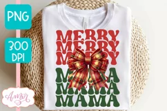Merry Mama and Mini christmas sublimation PNG designs Product Image 2