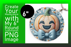 Sleek Keychain Circle Design Template , Cute Pumpkin Product Image 1