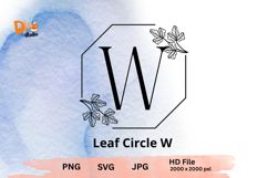 Leaf Circle Monogram - Elegant Botanical Letter JPG|PNG|SVG Product Image 1