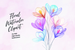 Watercolor floral clipart sublimation Product Image 1