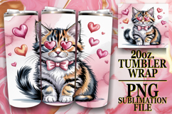 BRIGHT ADVENTURES 20oz TUMBLER WRAP, Cat Valentin's Day Product Image 1