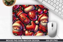 Santa Mouse Pad Sublimation, Christmas Mouse Pad PNG Design Product Image 1