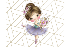 Ballerina Clipart PNG, Cute Ballet Girl Illustration Art Product Image 3