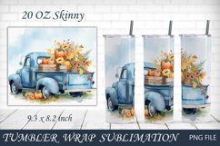 Fall truck 20 oz tumbler, Autumn pumpkin sublimation Product Image 1