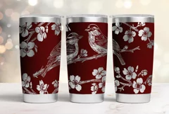 Tumbler laser svg|20oz Tumbler Birds on branches wrap Product Image 1