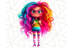 Cute Girl Clipart PNG, Playful Character Illustration Product Image 3