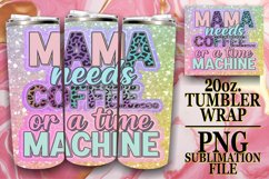 Coffee Quotes for Mom Tumbler | 20oz Glitter Sublimation Product Image 1