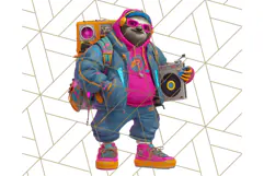 Forgotten 80s Cartoon Clipart PNG, Retro Animal Heroes Product Image 3