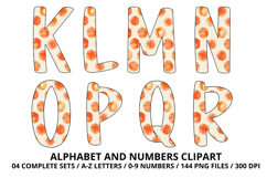 Halloween Alphabet Clipart PNG, watercolor letters doodle Product Image 3