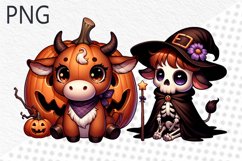 Halloween Cow Sublimation - Clipart PNG Design Product Image 1