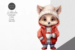 Christmas clipart, Wolf clipart, Winter clipart Product Image 1