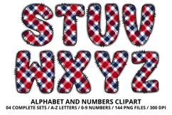 4th July Alphabet png clipart, independence letters doodle Product Image 4