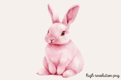Pastel Pink Easter Watercolor Clipart PNG Product Image 1