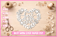 Best Mom Paper Cut Heart SVG I Cricut I Silhouette Product Image 1