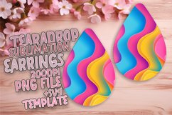 Sublimation Teardrop Earrings with Colorful Gradient Design Product Image 1