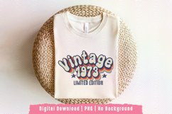 50th Birthday, Vintage 1973 Limited Edition PNG File Product Image 1