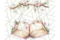 Bookish Fairy PNG Clipart, Whimsical Reading Elements Png Product Image 3