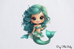 Christmas Mermaid Clipart PNG Product Image 1
