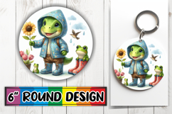 Whimsical Keychain Round Style, Dino Product Image 1