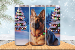 Winter Dog Christmas Snowflake PNG, Icy Tree 20oz Tumbler wr Product Image 1