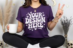 Halloween sweatshirt mockup, autumn mockup, festive mockup Product Image 4