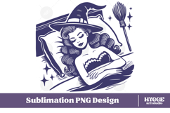Vintage Funny Sarcastic Pin-Up Halloween Witch PNG DTF Product Image 1