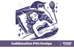 Vintage Funny Sarcastic Pin-Up Halloween Witch PNG DTF Product Image 1