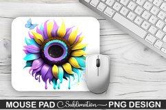 Magical Purple Cyan Sunflower Sublimation Mouse Pad Design Product Image 1