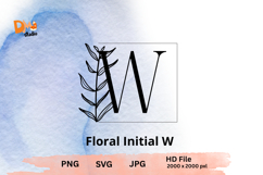 Floral Initial - HandDrawn Monogram Alphabet SVG|PNG|JPG Product Image 1