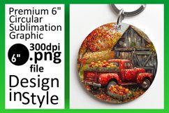 Vintage Fall Pickup Round Design PNG Print Product Image 1
