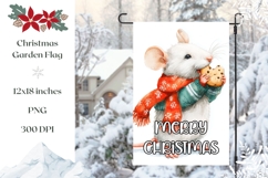 Winter Garden Flag, Christmas Mouse Garden Flag Sublimation Product Image 1