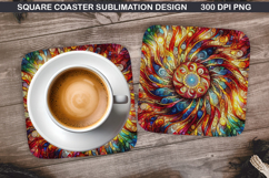 Christmas Coaster Sublimation, Christmas Coaster PNG Design Product Image 1