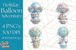 Winter Hot Air Balloon Clip Art for Crafts &amp; Design Product Image 1