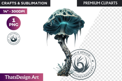 Glowing Fantasy Mushrooms PNG, Magic Mushroom Clipart Product Image 1