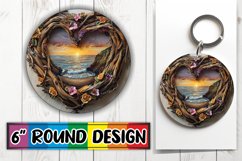 Rustic Vistas: Landscape Circle Design PNG Product Image 1