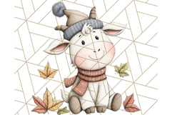 Fall Farm Animal Clipart, Autumn Barnyard PNG Illustrations Product Image 3