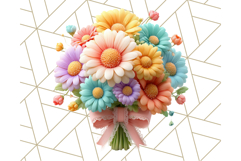 Pastel Flower Bouquet PNG Clipart, Elegant Floral Art Product Image 3