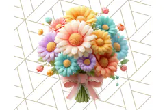 Pastel Flower Bouquet PNG Clipart, Elegant Floral Art Product Image 3