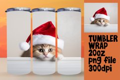 Festive Feline Holiday 20oz Tumbler Wrap Product Image 1