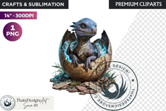 Cute Baby Dragon in a egg Clipart, dragon egg, Fantasy PNG Product Image 1