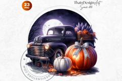 Fall Trucks with Pumpkins PNG, Vintage Farmhouse Autumn Product Image 10