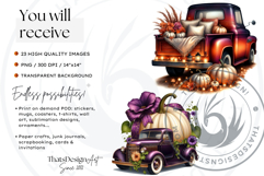 Fall Trucks with Pumpkins PNG, Vintage Farmhouse Autumn Product Image 2