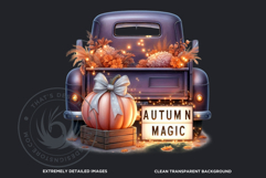 Fall Trucks with Pumpkins PNG, Vintage Farmhouse Autumn Product Image 3