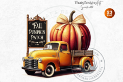 Fall Trucks with Pumpkins PNG, Vintage Farmhouse Autumn Product Image 6