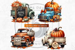 Fall Trucks with Pumpkins PNG, Vintage Farmhouse Autumn Product Image 7