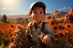 3D Character Child Boy Farmer with relevant environment Product Image 1