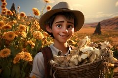 3D Character Child Boy Farmer with relevant environment Product Image 1