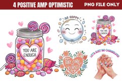 Positive amp Optimistic Sublimation Quote PNG Product Image 1